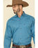 Image #1 - Tuf Cooper Men's Stretch Poplin Geo Print Long Sleeve Western Shirt , Blue, hi-res