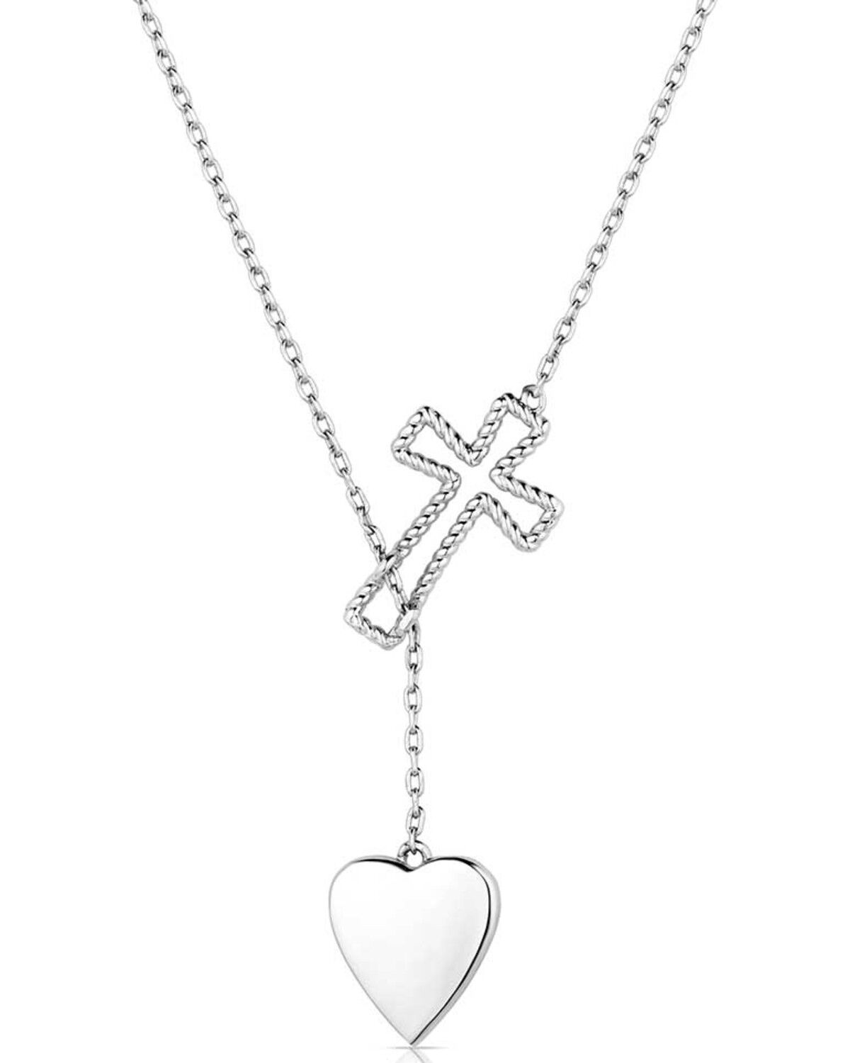 Image #2 - Montana Silversmiths Women's Anchored In Love and Faith Necklace, Silver, hi-res