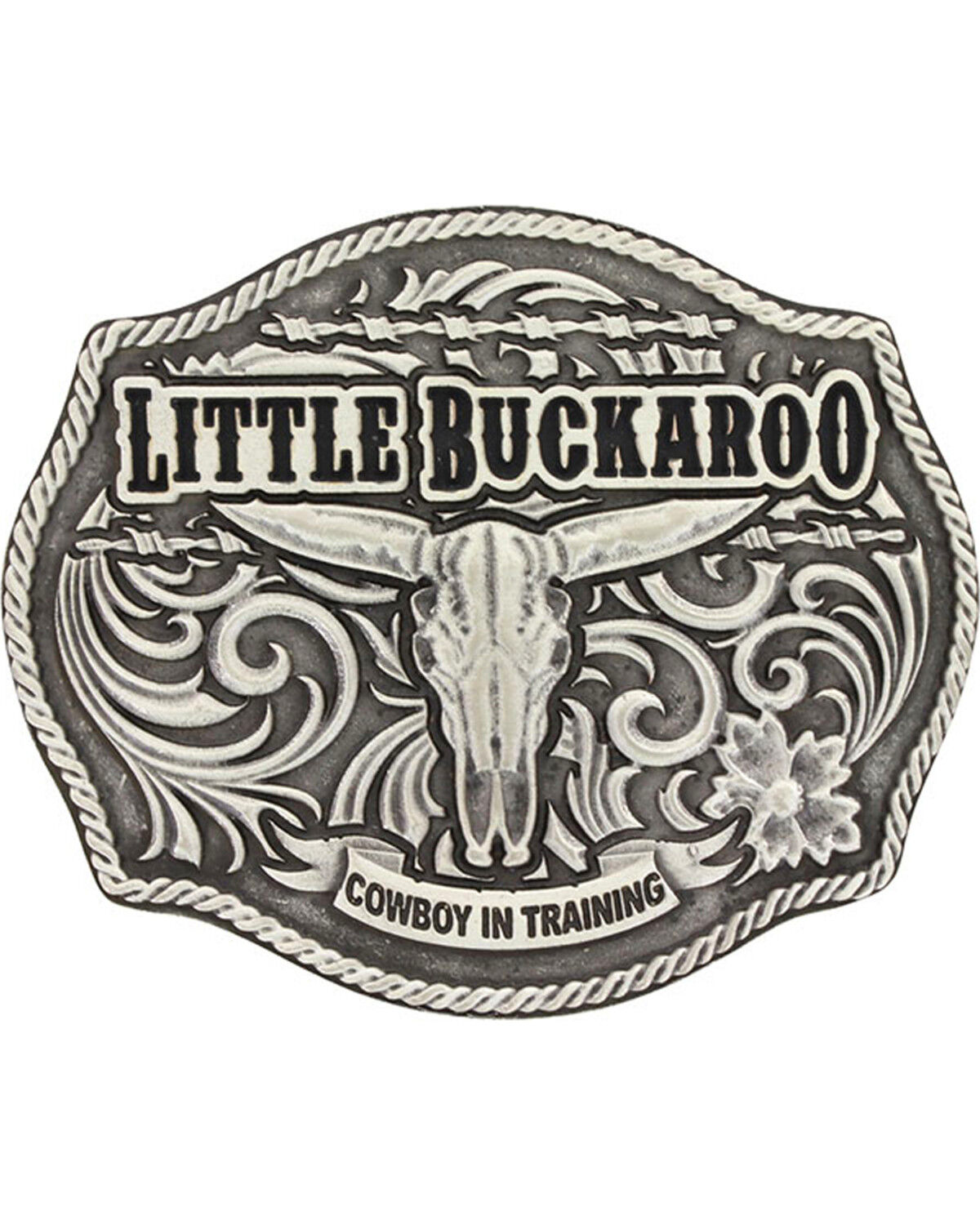 Image #1 - Montana Silversmiths Boys' Silver Buckaroo Skull Buckle, Silver, hi-res