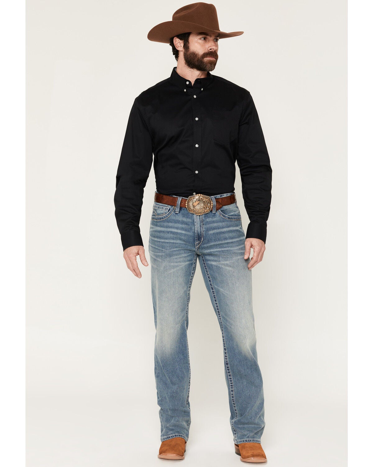 Image #1 - Cody James Men's Kansas Light Wash Wyatt Slim Bootcut Stretch Denim Jeans, Light Wash, hi-res