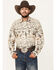 Image #1 - Roper Men's Vintage Scenic Print Long Sleeve Pearl Snap Western Shirt, Sand, hi-res
