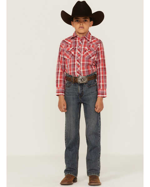 Image #3 - Wrangler Boys' Plaid Snap Western Shirt, , hi-res