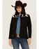 Image #1 - Cowgirl Hardware Women's Cow Print Yoke Softshell Jacket , Black, hi-res