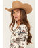 Image #2 - Shyanne Women's Hillsdale Printed Long Sleeve Henley Thermal Top, Natural, hi-res