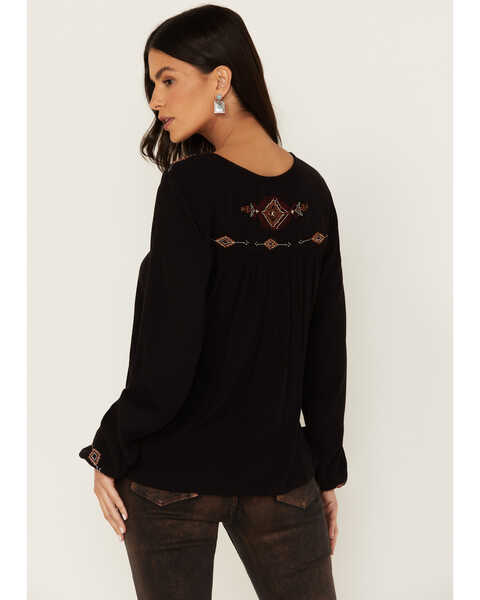 Image #4 - Idyllwind Women's Magnolia Embroidered Top, Black, hi-res