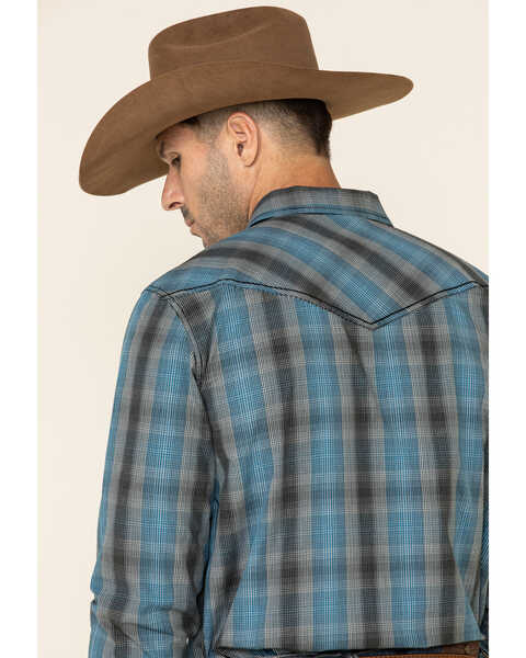 Cody James Men's Morning Fog Plaid Long Sleeve Western Shirt - Tall , Blue, hi-res