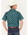 Image #4 - Cody James Boys' Diamond Geo Print Short Sleeve Western Snap Shirt, Dark Green, hi-res