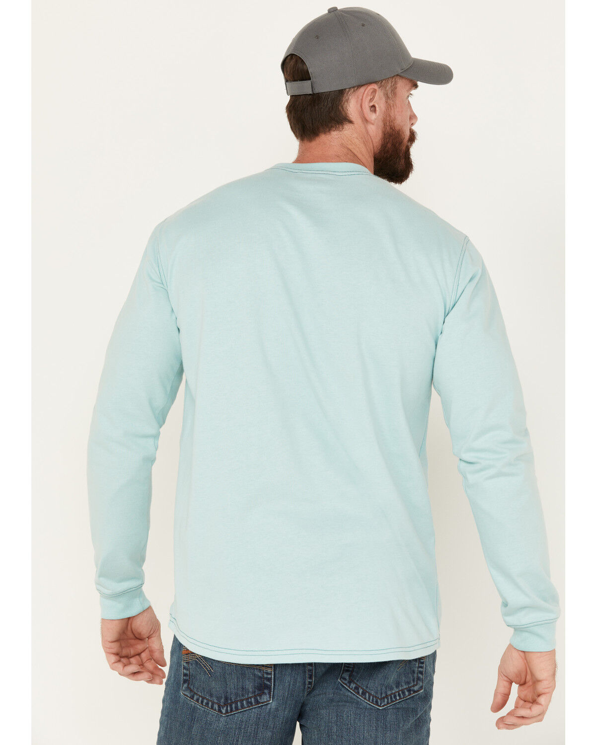 Image #4 - Cody James Men's FR Logo Long Sleeve Stretch Work T-Shirt, Aqua, hi-res