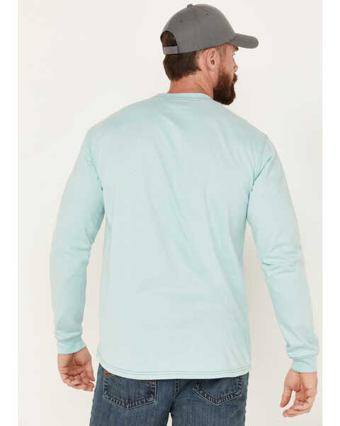 Image #4 - Cody James Men's FR Logo Long Sleeve Stretch Work T-Shirt , Aqua, hi-res