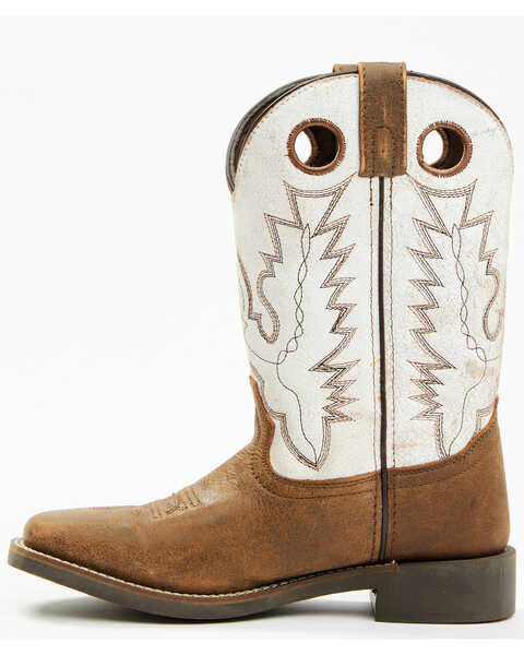 Image #3 - Cody James Boys' Pull On Leather Western Boots - Broad Square Toe , Brown, hi-res