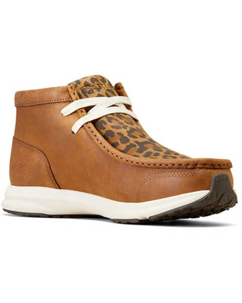 Image #1 - Ariat Women's Spitfire Leopard Print Casual Shoes - Moc Toe , Brown, hi-res