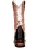 Macie Bean Girls' Sequin Distressed Bison Leather Western Boots - Square Toe , Brown, hi-res