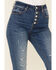 Image #2 - VIGOSS Women's High Rise Button Front Gwen Cropped Flare Jeans , Blue, hi-res