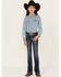 Shyanne Youth Girls' Dark Wash Horse Embroidered Bootcut Jeans, Blue, hi-res