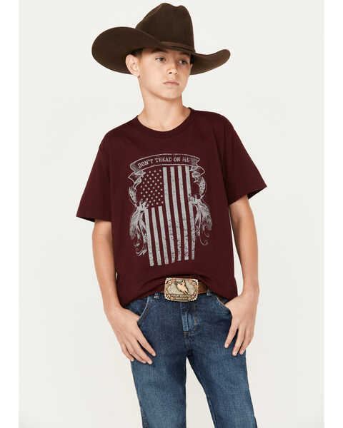 Image #1 - Cody James Boys' USA Flag Short Sleeve Graphic T-Shirt, Red, hi-res