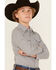 Image #2 - Wrangler Boys' Striped Print Long Sleeve Pearl Snap Western Shirt, Black/white, hi-res