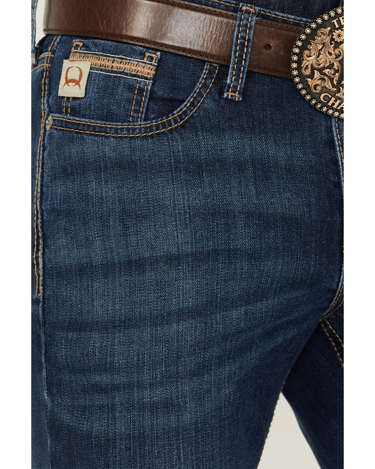 Image #2 - Cinch Men's Ian Dark Wash Slim Bootcut Performance Stretch Denim Jeans, Indigo, hi-res