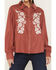 Image #3 - Kimes Ranch Women's Mae Floral Embroidered Long Sleeve Snap Relaxed Fit Western Shirt, Red, hi-res