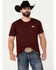 Image #1 - Cowboy Hardware Men's Built Tough Shield Short Sleeve Graphic T-Shirt, Maroon, hi-res