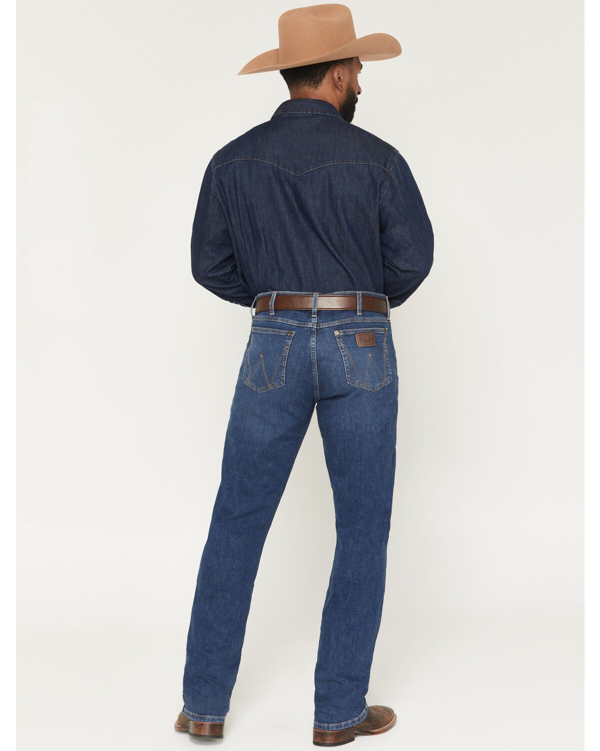 Image #3 - Wrangler Retro Men's Medium Wash Slim Straight Stretch Denim Jeans, Medium Wash, hi-res