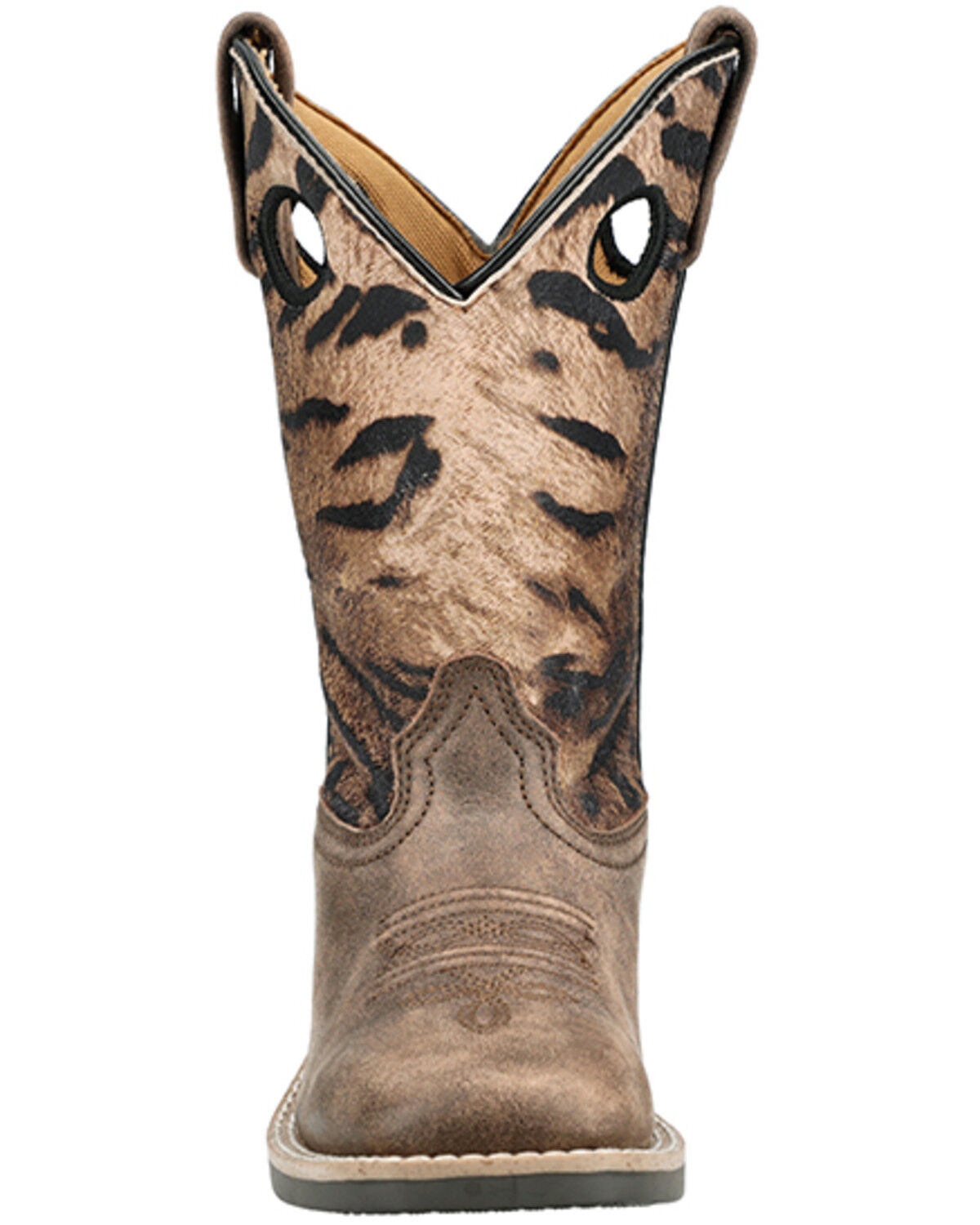 Image #4 - Smoky Mountain Little Girls' Safari Western Boots - Broad Square Toe, Brown, hi-res