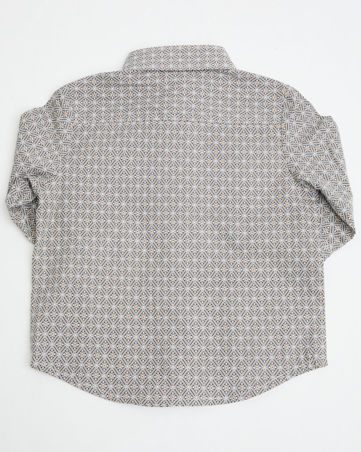 Image #3 - Cinch Infant Boys' Geo Print Long Sleeve Button-Down Stretch Western Shirt, White, hi-res