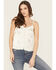 Image #1 - Shyanne Women's Lace Trim Satin Cami, Ivory, hi-res