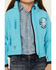 Image #3 - Cowgirl Hardware Girls' Cowgirl Nation Poly Shell Jacket , Turquoise, hi-res