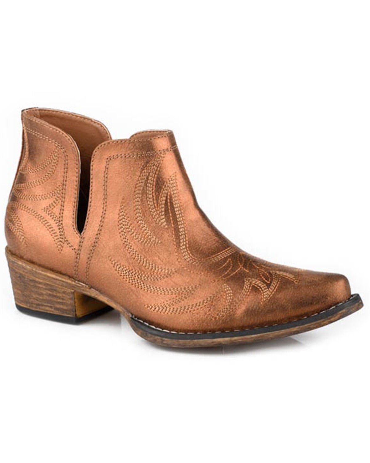 Roper Women's Ava Metallic Western Booties Snip Toe Sheplers