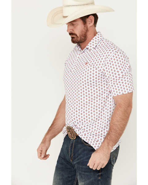 Image #2 - Ariat Men's Geo Print Short Sleeve Polo Shirt , White, hi-res