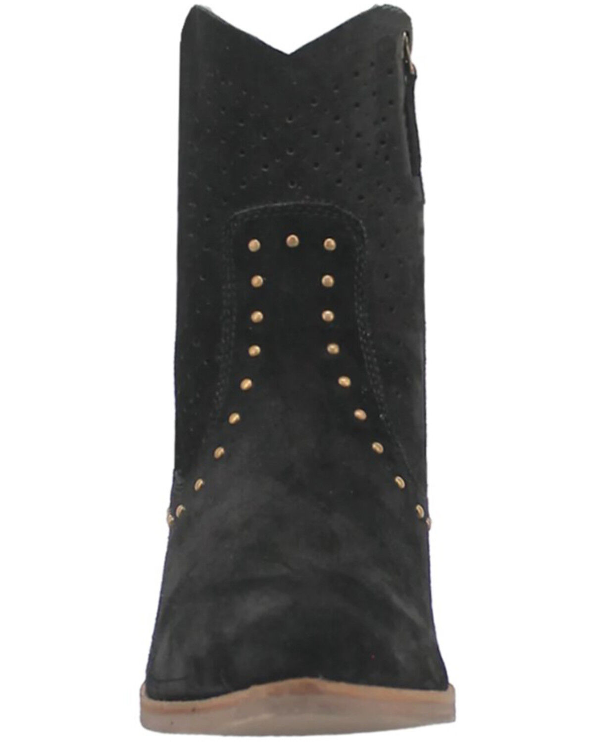 Image #4 - Dingo Women's Miss Priss Studded Suede Booties - Round Toe, Black, hi-res