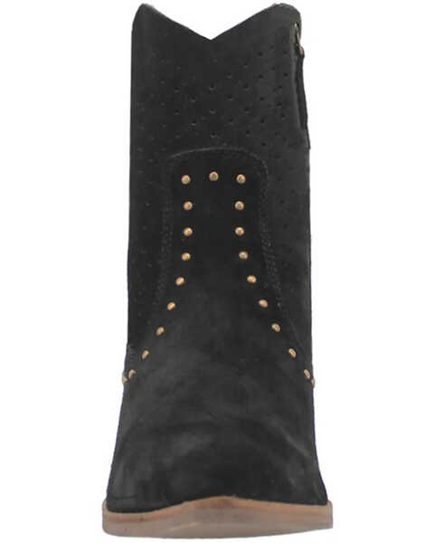 Image #4 - Dingo Women's Miss Priss Studded Suede Booties - Pointed Toe, Black, hi-res