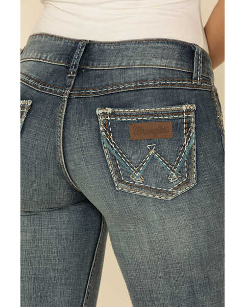 Wrangler Women's Retro Sadie Embroidered Pocket Low Rise Bootcut Jeans, Indigo, hi-res