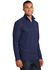 Image #3 - Port Authority Men's True Navy 3X Pinpoint Mesh 1/2 Zip - Big & Tall, Navy, hi-res