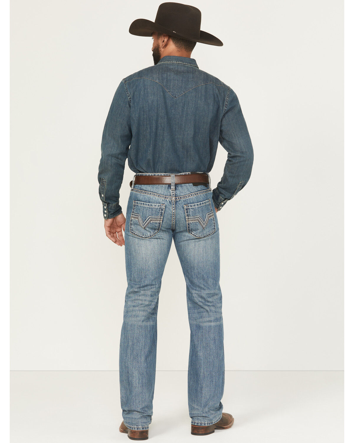 Image #4 - Rock & Roll Denim Men's Boot Barn Exclusive Dark Wash Pistol Straight Denim Jeans, Dark Wash, hi-res