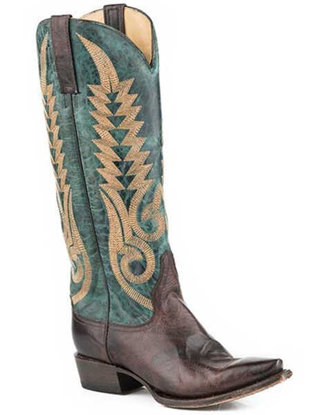 Image #1 - Stetson Women's June Western Boot - Snip Toe, Blue, hi-res