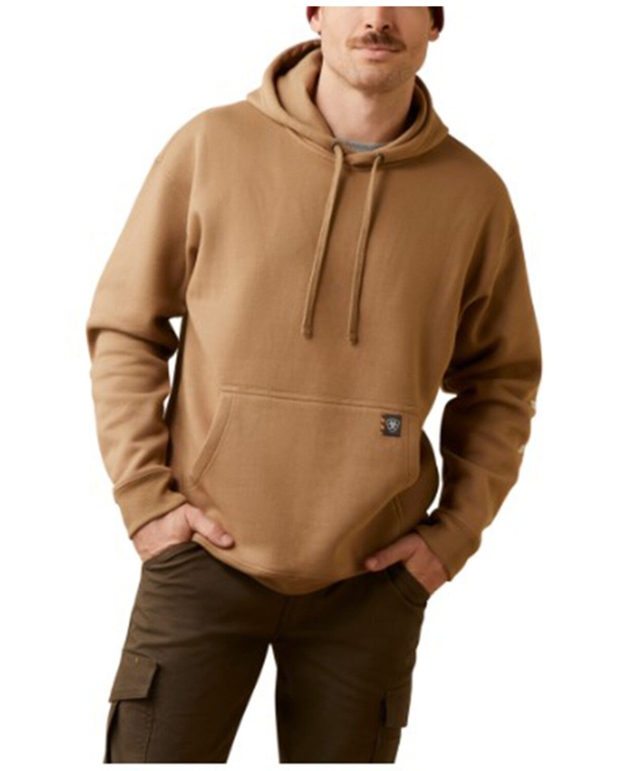 Image #1 - Ariat Men's Rebar Roughneck® Pullover Hooded Sweatshirt, Beige, hi-res