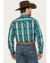 Image #4 - Roper Men's Vintage Southwestern Print Long Sleeve Western Snap Shirt, Turquoise, hi-res