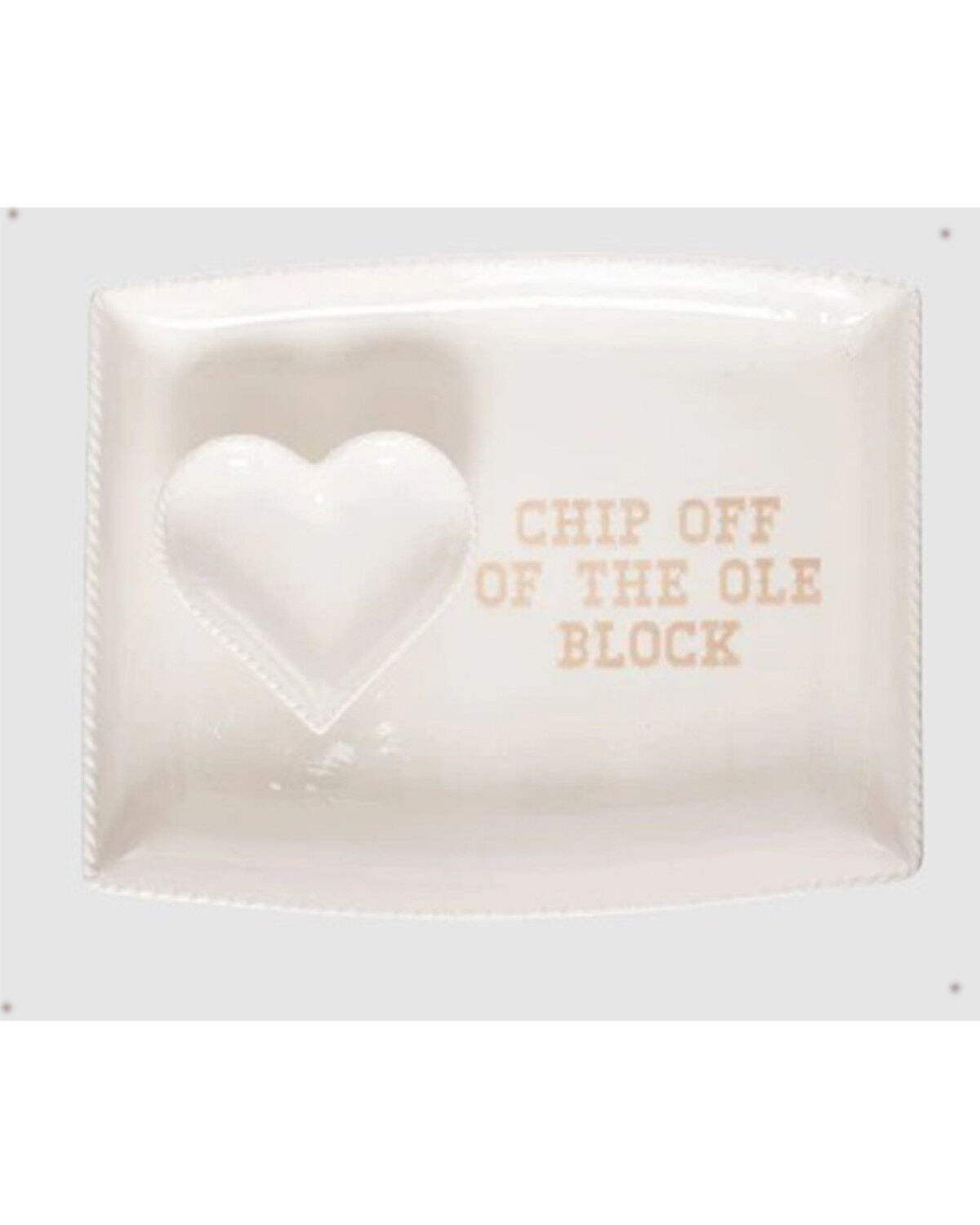 Image #1 - Totalee Gifts Heart Ceramic Platter - 2 Piece, White, hi-res
