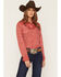 Image #1 - Howdy Hanny Women's Western Conversational Print Long Sleeve Pearl Snap Western Shirt, Rust Copper, hi-res