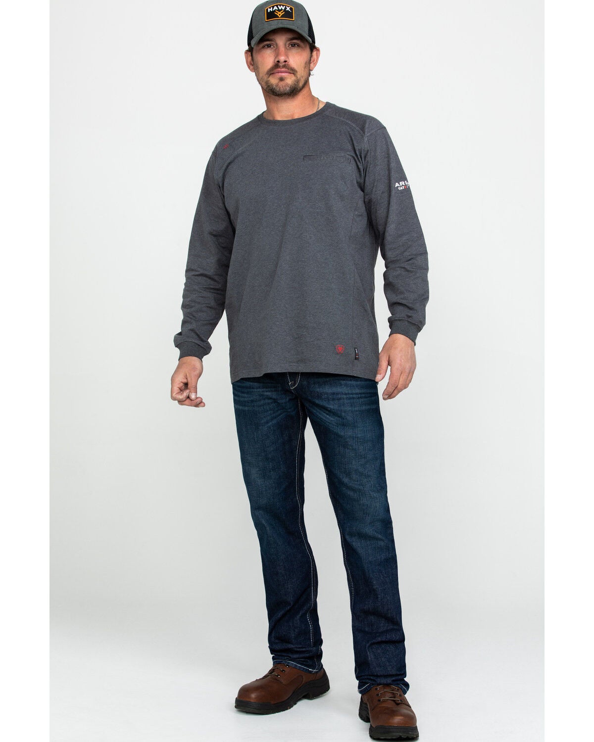 Image #1 - Ariat Men's FR M4 Durastretch Lineup Straight Work Jeans, Blue, hi-res