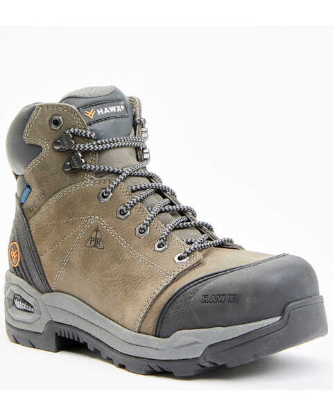Image #1 - Hawx Men's Lace To Toe Tychee Deep Seated Waterproof Comp Work Boots - Round Toe, Brown, hi-res