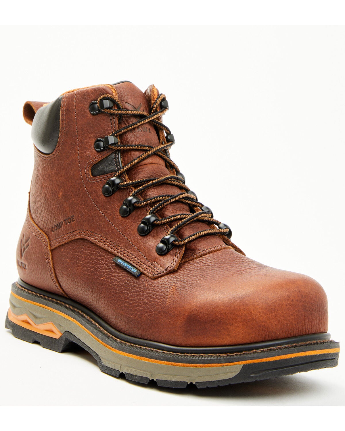 Hawx Men's 6" Enduro Waterproof Work Boots - Composite Toe, Dark Brown, hi-res