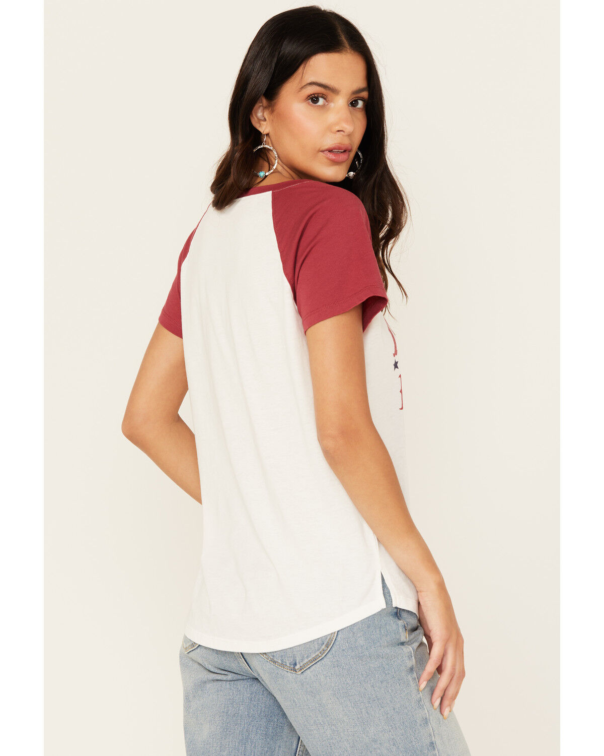 Image #4 - Blended Women's Make America Cowboy Again Short Sleeve Graphic Baseball Tee, White, hi-res