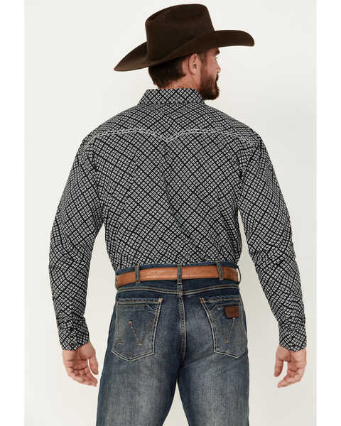 Image #4 - Cowboy Hardware Men's Wild Gem Geo Print Long Sleeve Snap Western Shirt, Black, hi-res