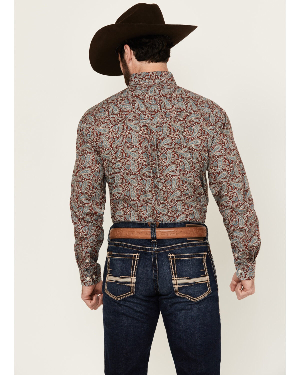 Image #4 - Roper Men's Amarillo Paisley Print Long Sleeve Button-Down Western Shirt, Multi, hi-res