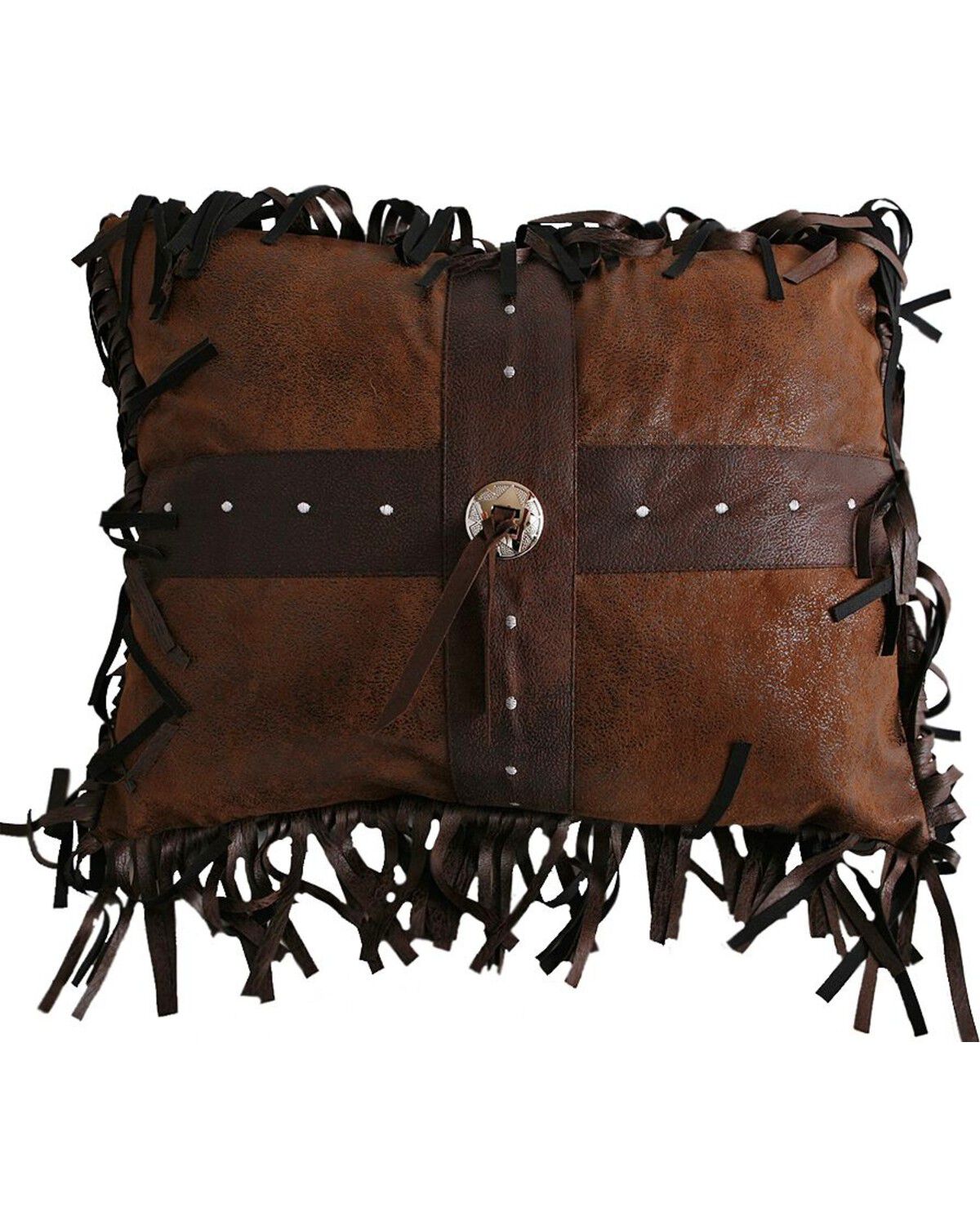 Cross Concho Fringe Pillow - 16" x 20", Multi, hi-res
