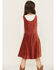 Image #4 - Trixxi Girls' Button-Down Long Sleeve Shirt Set Dress, Rust Copper, hi-res
