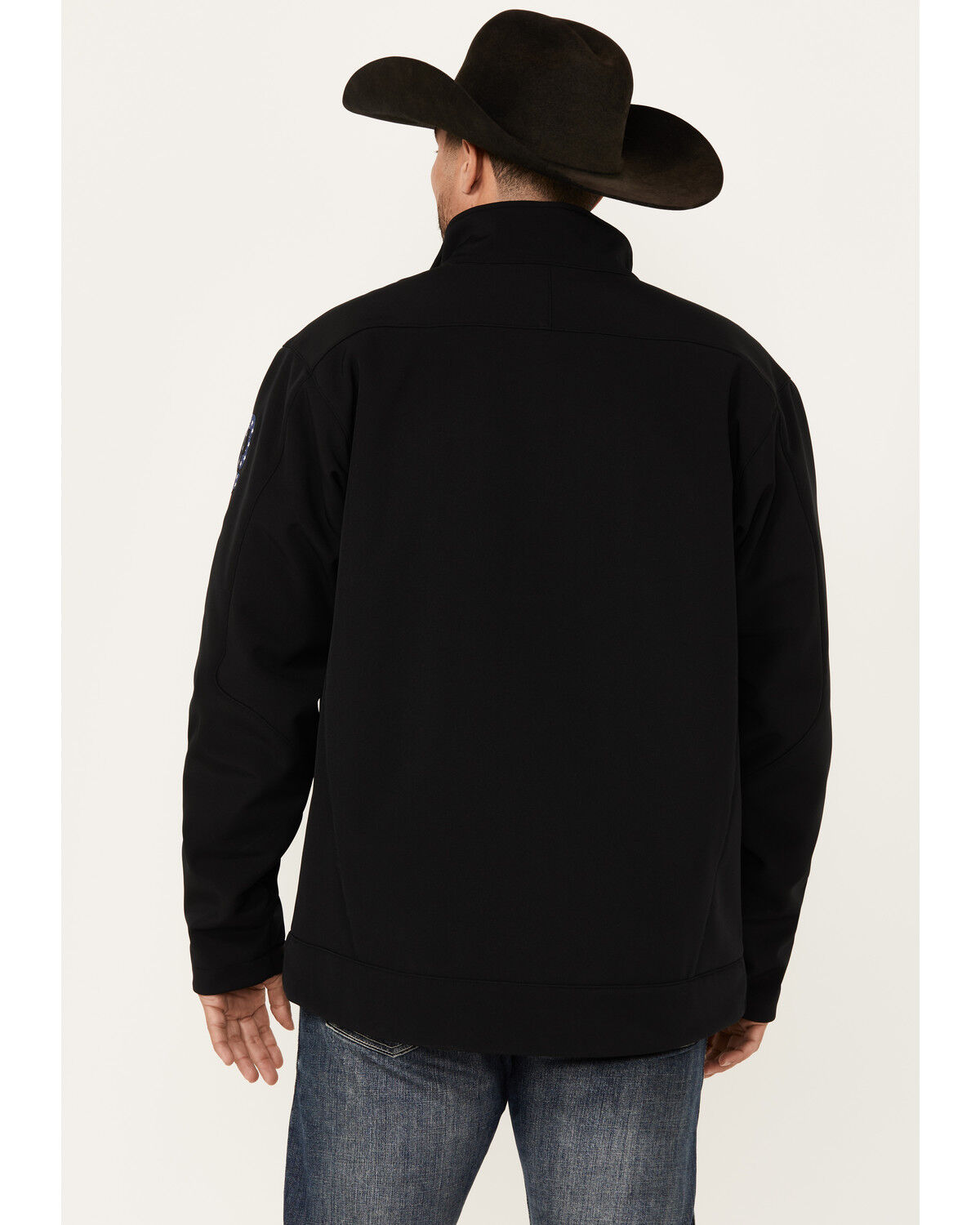 Image #4 - Cinch Men's Solid USA Logo Bonded Softshell Jacket, Black, hi-res