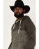 Hooey Men's Jimmy Quilted 1/4 Button Hooded Pullover, Olive, hi-res